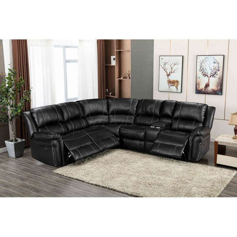 Orren Ellis Fink Wide Power Reversible Recliners Sectional Sofa Wayfair